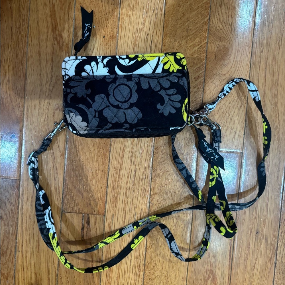 Vera Bradley Black and Yellow Floral Crossbody Bag